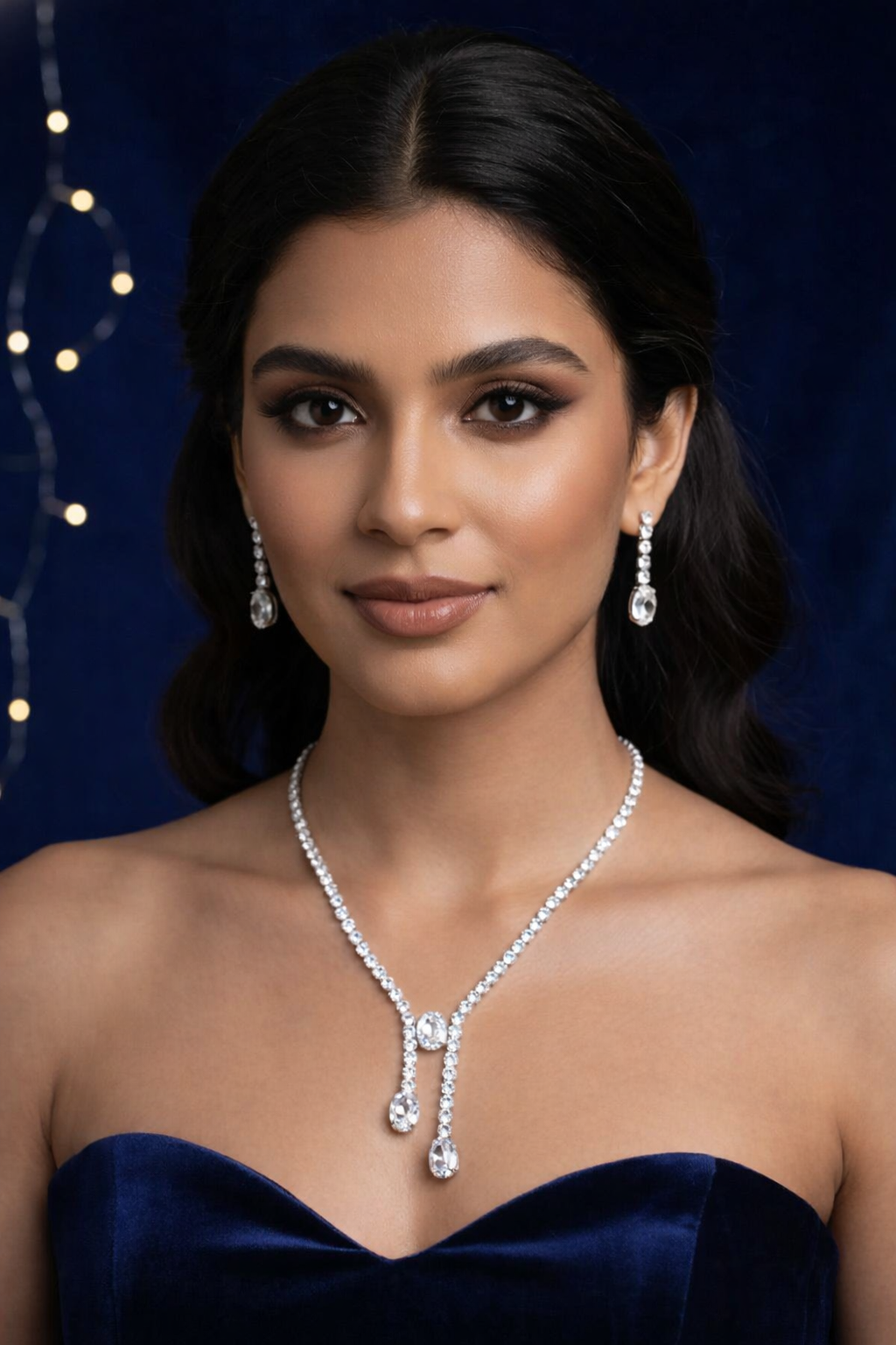 Celestia Drop Diamond Necklace Set