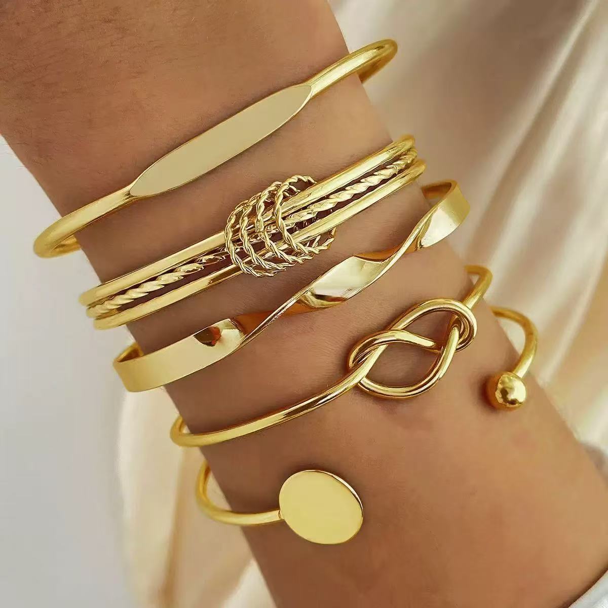 Golden Poise Bracelet Stack (Set of 5)