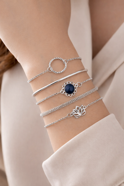 Serene Balance Silver Bracelet Stack