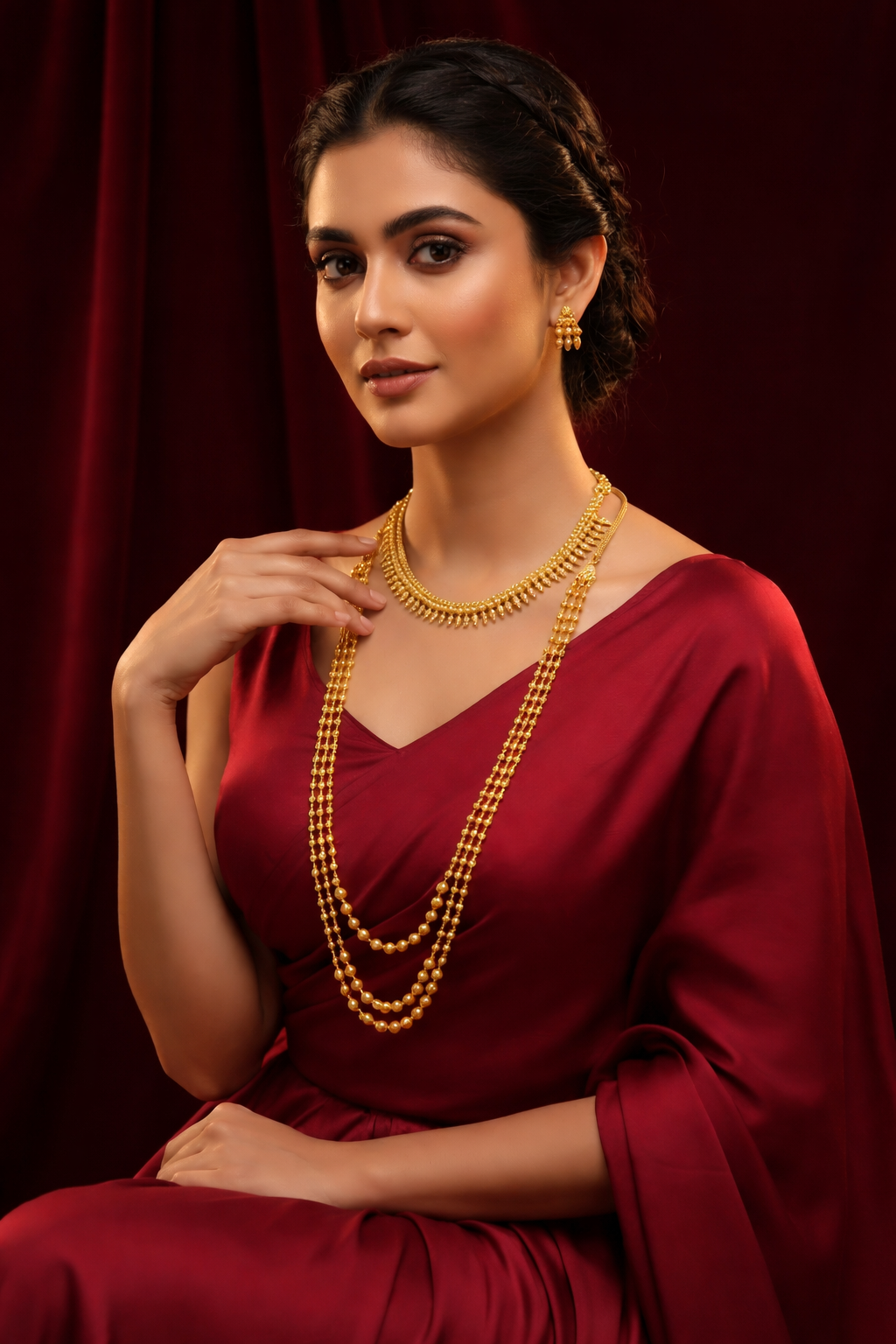 Rivana Heirloom Gold Layered Necklace Set