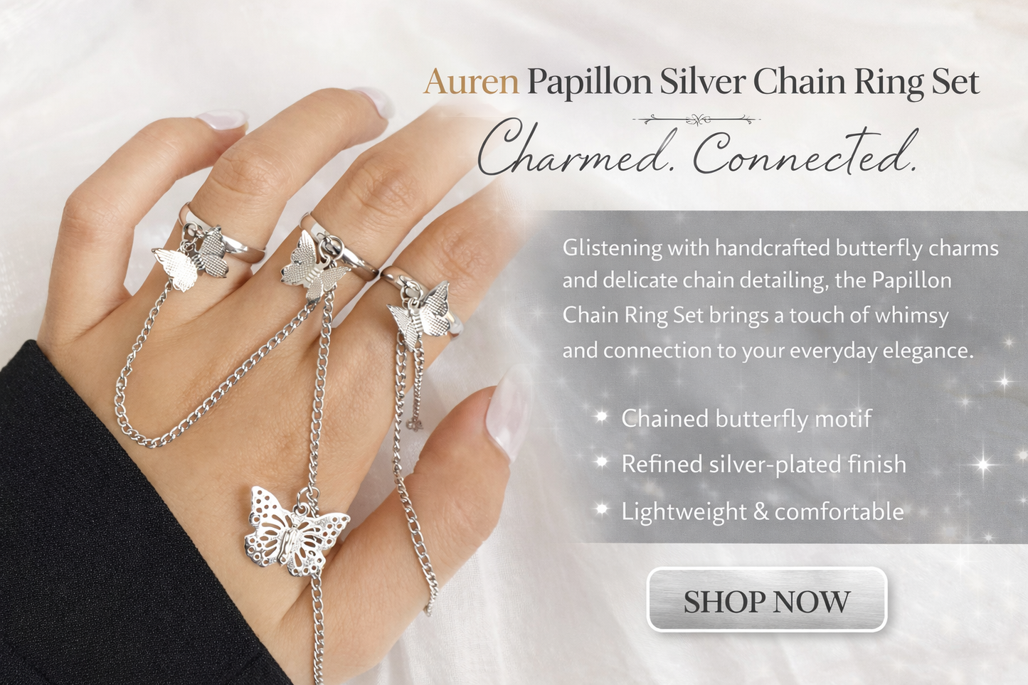 Auren Papillon Chain Ring Set