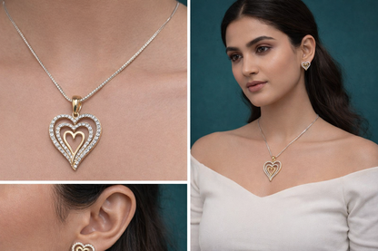 Auren Amora Heart Pendant Set