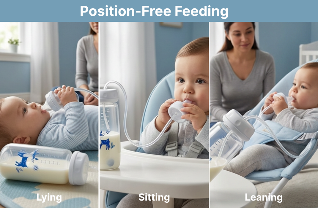 AurenSip™ | Hands-Free Self-Feeding Bottle for Babies