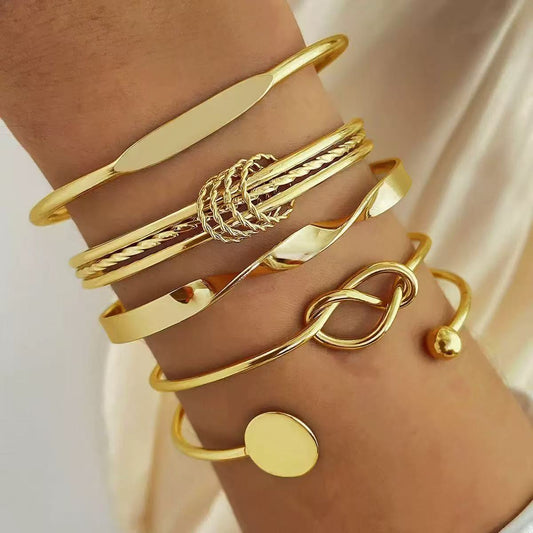 Golden Poise Bracelet Stack (Set of 5)