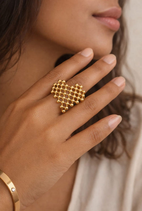 Auren Lattice Gold Ring
